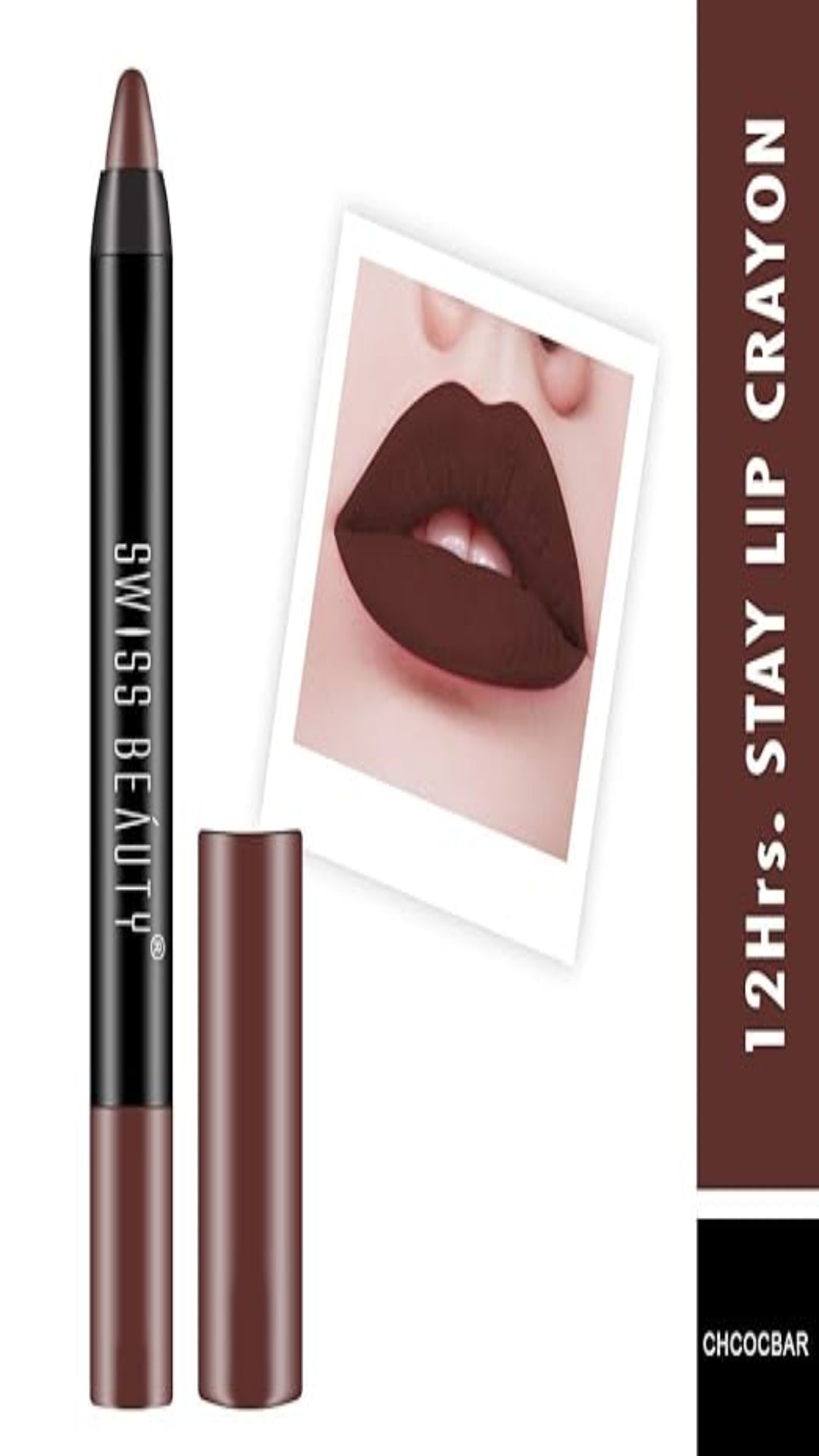 Swiss Beauty 12 Hrs. Stay Matte Lip Crayon Chocobar 1(8JL)