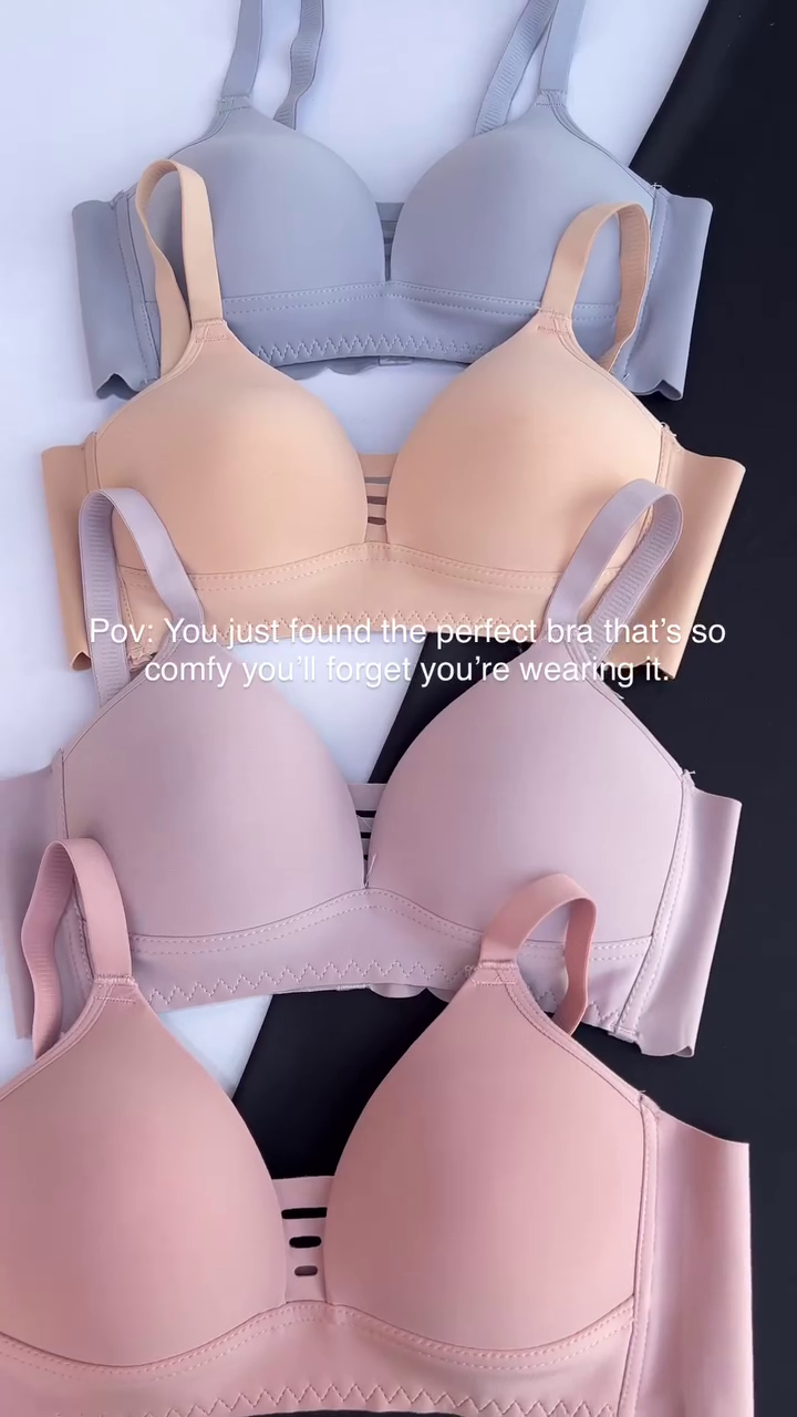 Most comfortable,light padded and available in grey, pink, nude, purple.