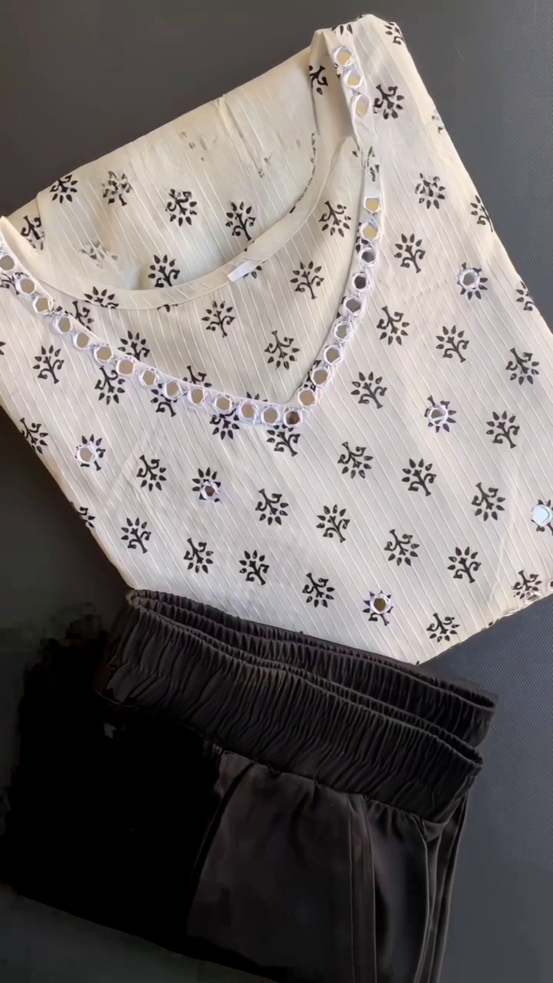 Most Trending Kurta Set White and Black