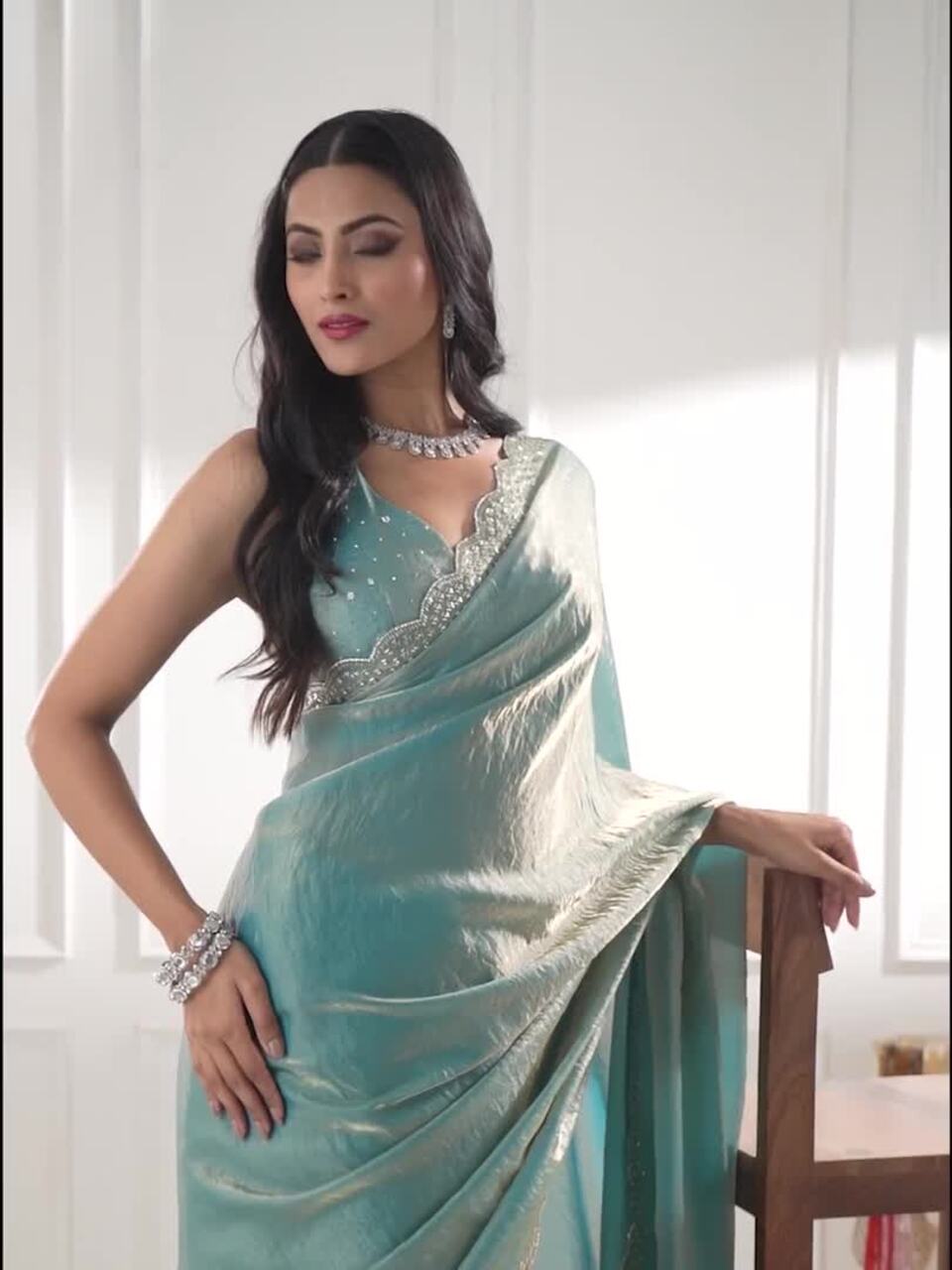 Beads and Stones Pure Silk Saree