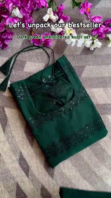 Dark Green Designer Dress Set with Sequin work only 90/- (1AG-1.3)