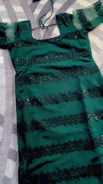 Dark Green Designer Dress Set with Sequin work only 90/- (1AG-1.3)