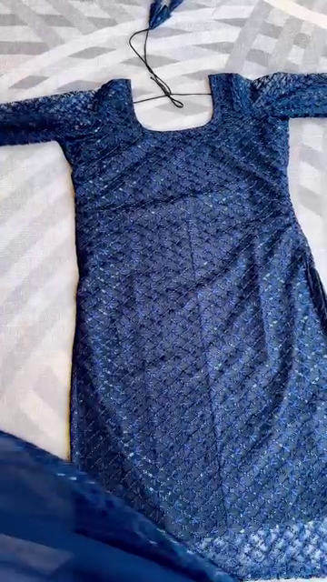 Sequin Blue Designer Dress Set with Sequin work only 90/- 2AG2
