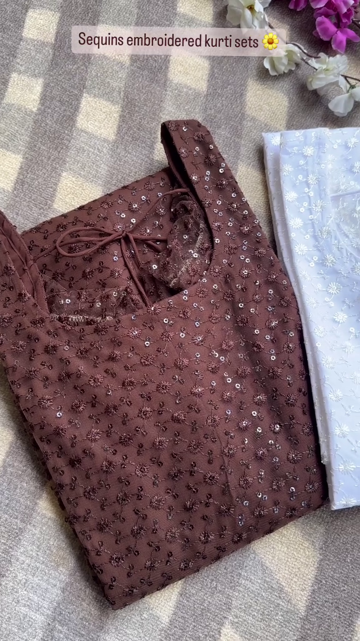 Nudy Brown Dress Set with Sequin work only 90/- (JL28-1.1)